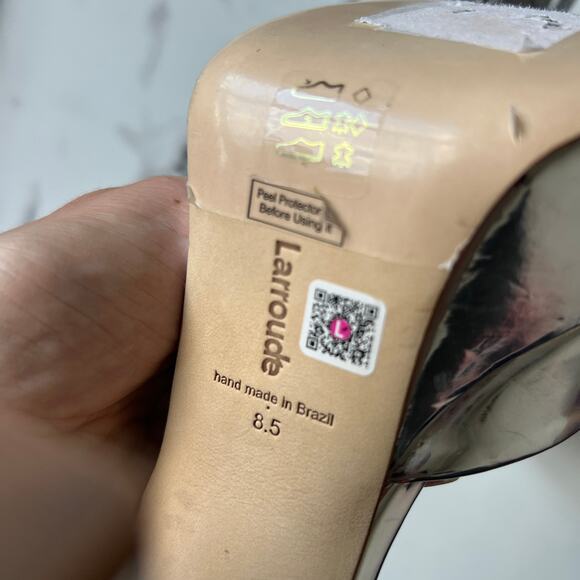 Larroude Ari Platform Pump In Silver Specchio Size 8.5 - Picture 9 of 9